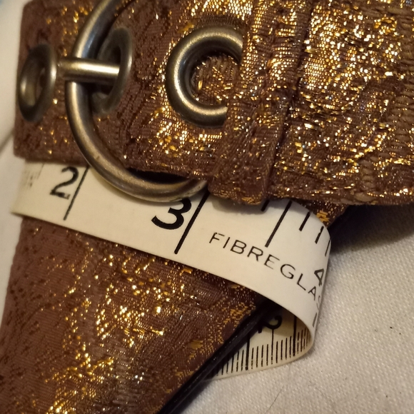 PRADA Shoes 8 Gold Brocade Flats / Kitten Heel - Picture 5 of 14